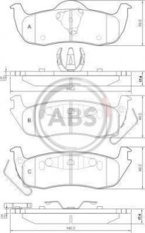 Комплект тормозных колодок, дисковый тормоз A.B.S. 37534