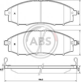 Тормозные колодки, дисковый тормоз (набор) A.B.S. A.B.S. 37541