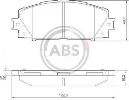 Гальмівні колодки перед. Toyota Yaris 1.0 VVT-i,1.3 VVT-i,D-4D A.B.S. A.B.S. 37542