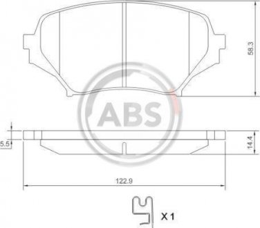 Тормозные колодки, дисковый тормоз (набор) A.B.S. A.B.S. 37549 (фото 1)