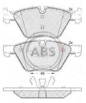 Гальмівні колодки, дискове гальмо (набір) A.B.S. A.B.S. 37551