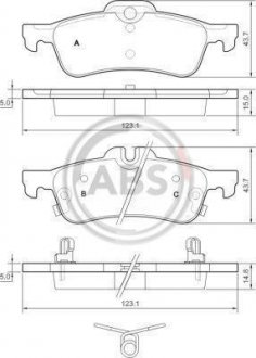 Гальмівні колодки, дискове гальмо (набір) A.B.S. A.B.S. 37579