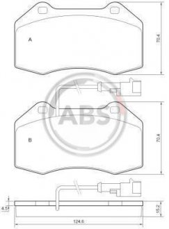 Гальмівні колодки, дискове гальмо (набір) A.B.S. A.B.S. 37688 (фото 1)