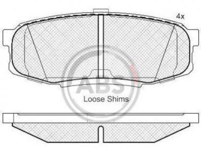 Гальмівні колодки, дискове гальмо (набір) A.B.S. A.B.S. 37702