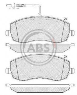 Гальмівні колодки, дискове гальмо (набір) A.B.S. A.B.S. 37734 (фото 1)
