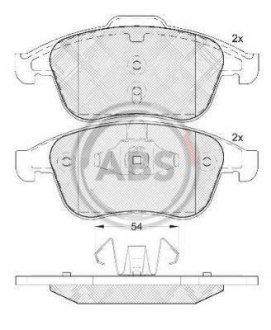 Колодка тормозов. диск. RENAULT MEGANE III 08 – передн. (выр-во ABS) A.B.S. 37749