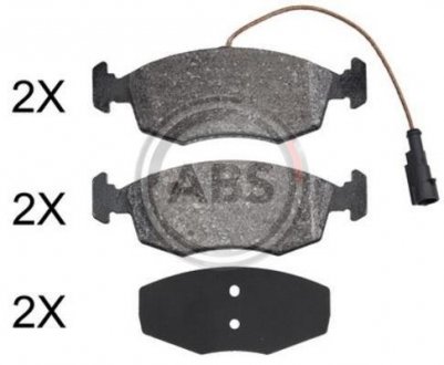 Комплект тормозных колодок, дисковый тормоз A.B.S. 37865