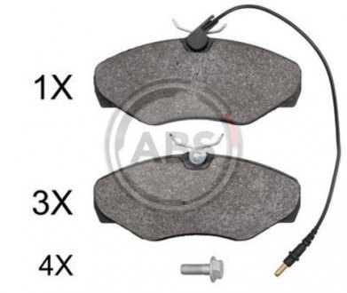 Тормозные колодки, дисковый тормоз (набор) A.B.S. A.B.S. 37874