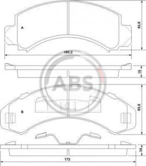 Тормозные колодки, дисковый тормоз (набор) A.B.S. A.B.S. 38249