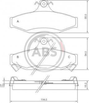 Тормозные колодки дисковые зад. Daewoo/Ssangyong Korando/Musso 94- A.B.S. A.B.S. 38295