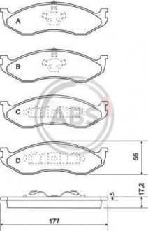 Гальмівні колодки, дискове гальмо (набір) A.B.S. A.B.S. 38477 (фото 1)