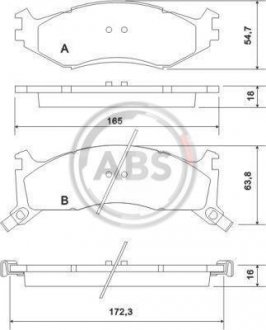 Гальмівні колодки, дискове гальмо (набір) A.B.S. A.B.S. 38521 (фото 1)