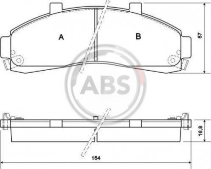 Гальмівні колодки, дискове гальмо (набір) A.B.S. A.B.S. 38652