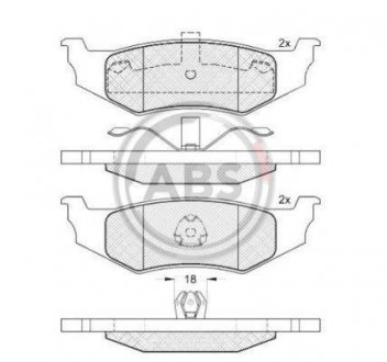 Гальмівні колодки, дискове гальмо (набір) A.B.S. A.B.S. 38759