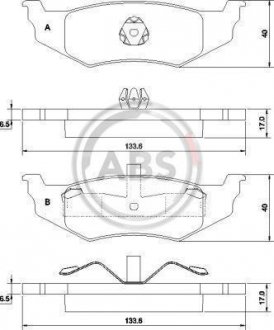 Гальмівні колодки, дискове гальмо (набір) A.B.S. A.B.S. 38782