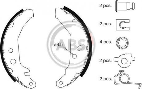 Гальмівні колодки (набір) A.B.S. A.B.S. 8855 (фото 1)
