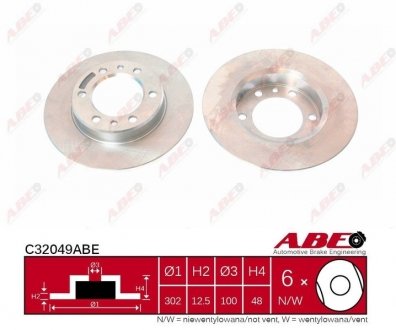 Диск тормозной ABE C32049ABE