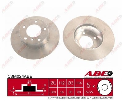 Диск тормозной ABE C3M024ABE