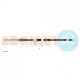 Трос ручного тормоза DAEWOO Lanos задний правый (выр-во) ADRIAUTO 06.0202 (фото 1)