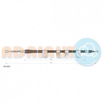 Трос ручного гальма DAEWOO Lanos задній лівий ADRIAUTO 06.0203 (фото 1)