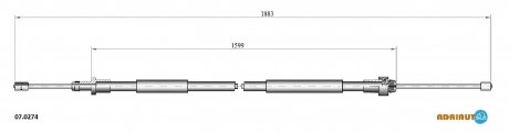 Трос ручного тормоза ADRIAUTO 070274 (фото 1)