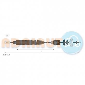 Трос зчеплення FIAT Ulysse 2.0-TDS a/a95-/Scudo 2.0 – Tds a/a95-/Evasion 2.0 BV BE3-BE3R a/a95-/Jump ADRIAUTO 1101371