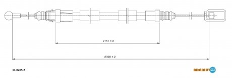 Трос остановочных тормозов ADRIAUTO 1102052
