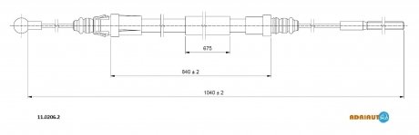 Трос стояночного тормоза ADRIAUTO 1102062