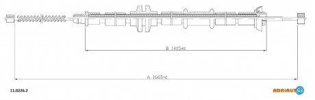 Трос тормозной FIAT Uno Turbo IE (with covered cable)RH89-/Nemo all benz.LH12/07-/Fiorino ADRIAUTO 1102262 (фото 1)