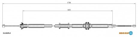 Трос тормозной FIAT Nemo all Ds 1.4 HdiRH12/07-/Fiorino all Ds 1.3 MjRH12/07-/Bipper all D ADRIAUTO 1102292