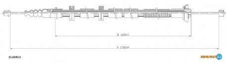 Трос остановочных тормозов ADRIAUTO 1102431 (фото 1)