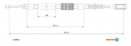 Трос ручного тормоза ADRIAUTO 1102811