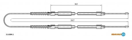 А_Трос тормозной FIAT Jumper all ch. 16158428-R-1/Ducato all ch 16158428-R/Boxer all ch16158 ADRIAUTO 1102841 (фото 1)