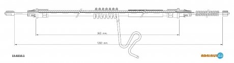 Трос ручного тормоза ADRIAUTO 1302101