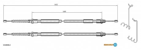 Трос ручного тормоза ADRIAUTO 1302261 (фото 1)