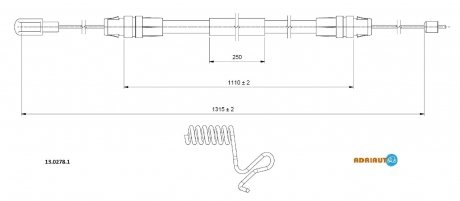 Трос гальмівний Ford Transit 2006 ADRIAUTO 1302781 (фото 1)