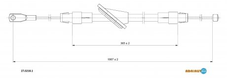 Трос остановочных тормозов ADRIAUTO 2702181 (фото 1)