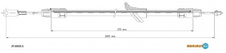 Трос стояночных тормозов ADRIAUTO 2702221 (фото 1)