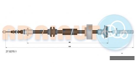 Трос зупиночних гальм ADRIAUTO 2702701 (фото 1)