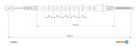Трос стояночного тормоза ADRIAUTO 3302421