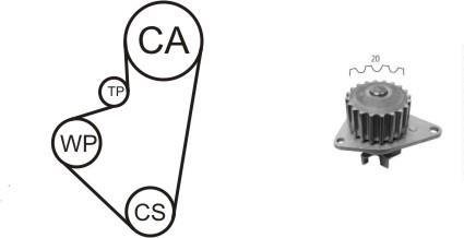 Насос води + комплект зубчастого ременя AIRTEX WPK121202