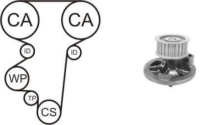 Насос води + комплект зубчатого ремня AIRTEX WPK169601 (фото 1)
