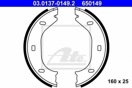 Гальмівні колодки ручного гальма ATE 03.0137-0149.2 (фото 1)