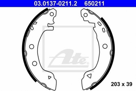 Гальмівні колодки (набір) ATE 03013702112 (фото 1)