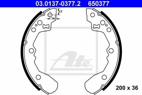 Гальмівні колодки.) ATE 03013703772 (фото 1)