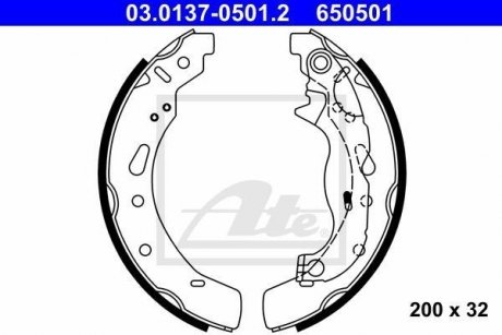 Комплект гальмівних колодок 03.0137-0501.2 ATE 03013705012