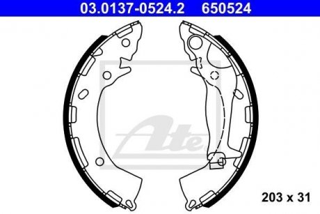 Тормозные колодки, барабанные ATE 03013705242