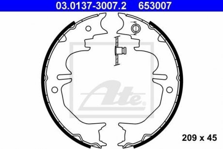 Тормозные колодки ручного тормоза ATE 03013730072