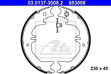 Тормозные колодки ручного тормоза ATE 03013730082 (фото 1)