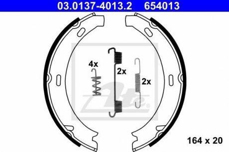 Комплект тормозных колодок, стояночная тормозная система ATE 03.0137-4013.2